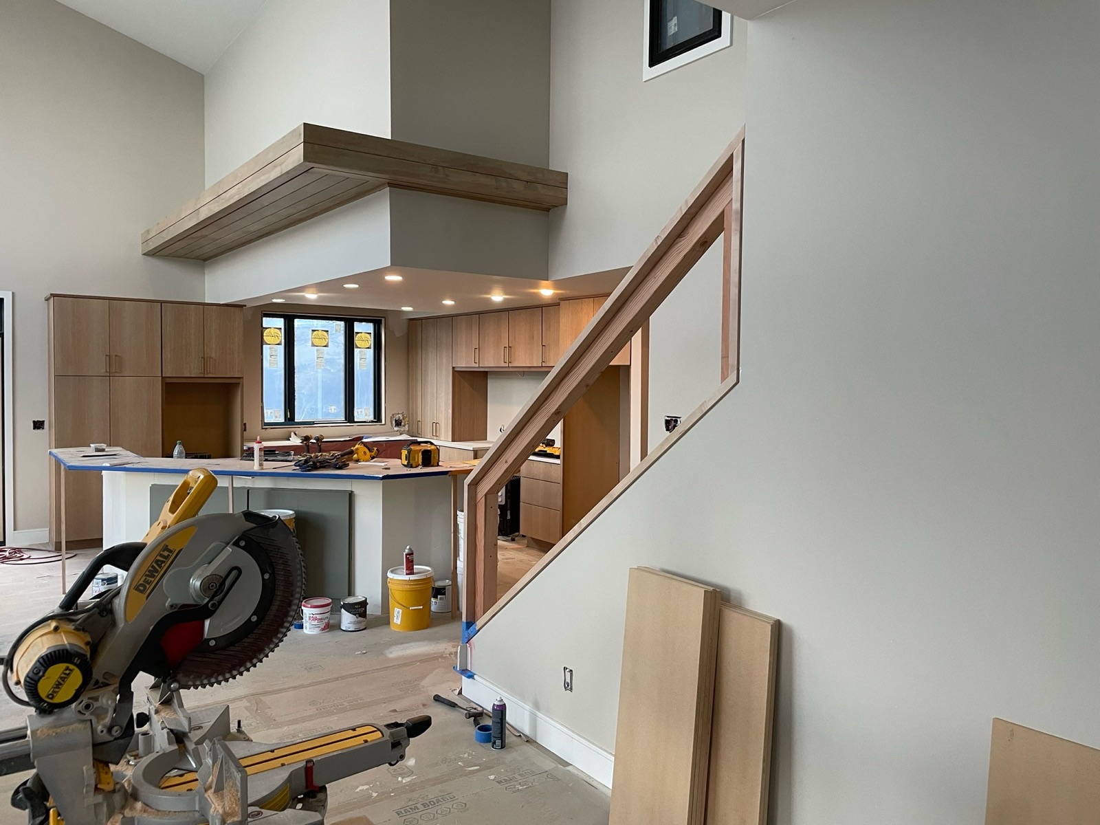 The crew's miter station on an active job
