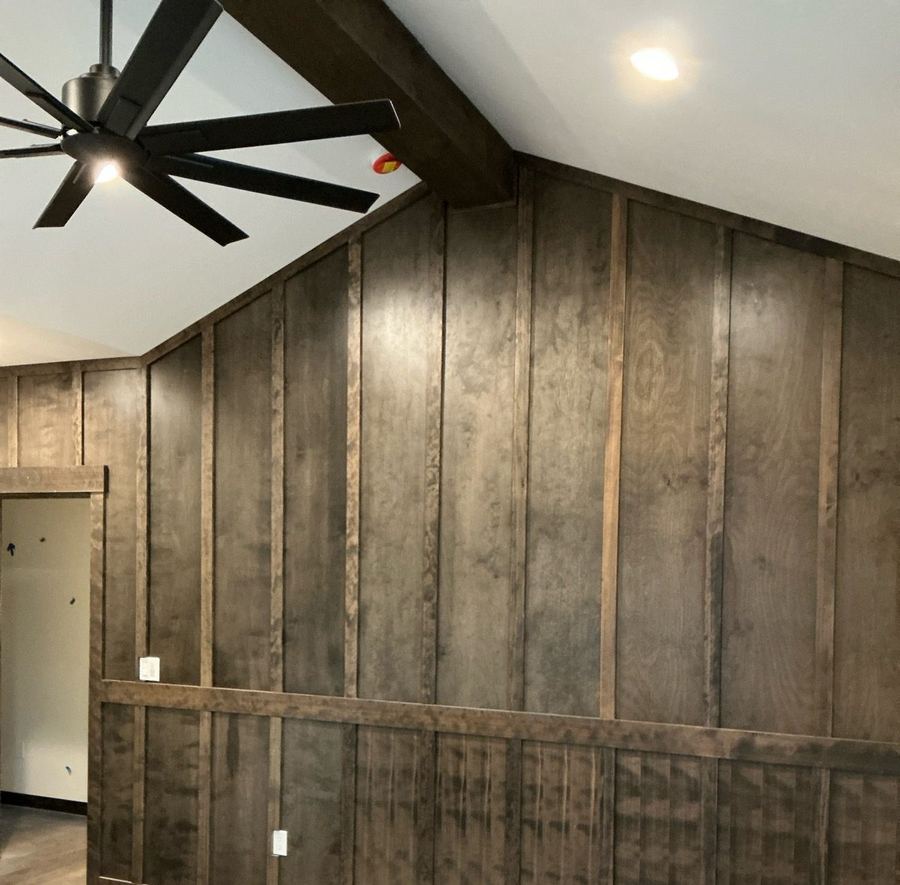 Floor-to-ceiling board-and-batten